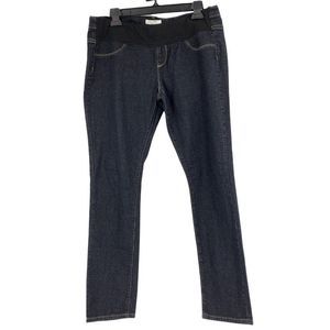 Womens Cozy Casual Maternity Jeans Dark Wash Lightweight Size Large 0521 LowRise